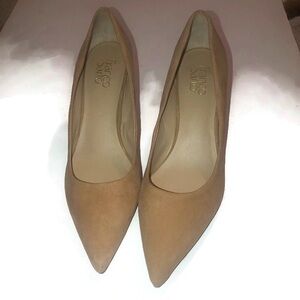 Franco Sarto Alicia Wedge Pump Tan Suede Leather US Women's 10M
